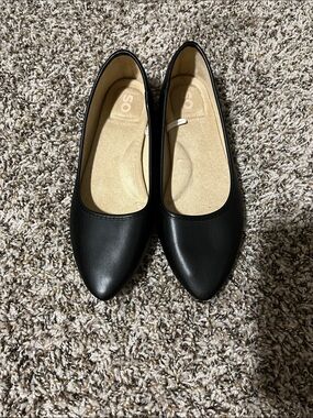 SO Black Pointed Ballet Flats